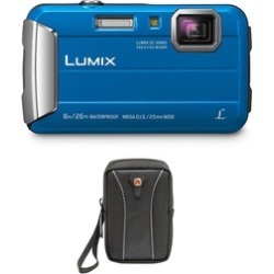 Panasonic LUMIX Active Lifestyle Tough Digital Camera (Blue) & Swiss Gear Case