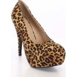 Classic Round Toe Faux Suede Platform Pump Women's Heels