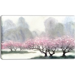 Flowering Trees at Spring - Landscape Canvas Print