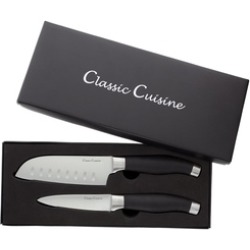 Professional Quality 2 Piece Stainless Steel Hand Forged Knife Set- 5 Santoku K