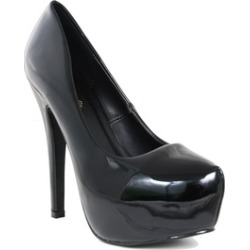 Black Patent Almond Toe Platform Pump Womens Stiletto Heels Women's