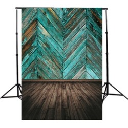 Retro Blue Paint Wooden Floor Board Twill Cloth Photography Background