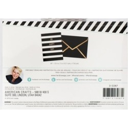 American Crafts HS313287 Oh Happy Day Black & White Stripe - Cards A7 - Pack of