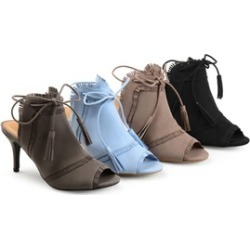 Journee Collection Womens Tassle Open Toe Fringe High Heels