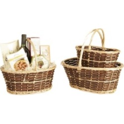 Wald 0495 Set Of 3 Two-Tone Willow Baskets. Oval Nested Set Of Three T