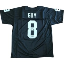 Autographed Ray Guy Oakland Raiders Custom Jersey Black HOF FHS103