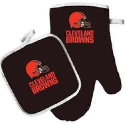 Pro Specialties Group Z260376 Cleveland Browns NFL Oven Mitt & Pot Holder Set