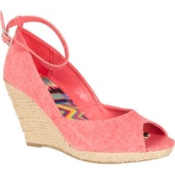 Riverberry Women's 'Astrid' Ankle Strap Peep Toe Wedges, Melon