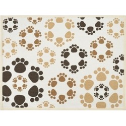 Buddys Line 5615 Fashion Forward Cotton Mat - Paw Flowers 13 x 19 in.