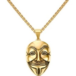 Men's Punk Mask Jewelry Stainless Steel Pendants Necklaces