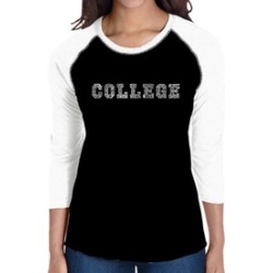 LA Pop Art Women's Raglan Word Art T-shirt - COLLEGE DRINKING GAMES