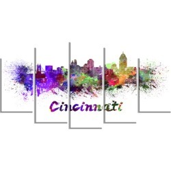 Cincinnati Skyline - Cityscape Canvas Artwork Print