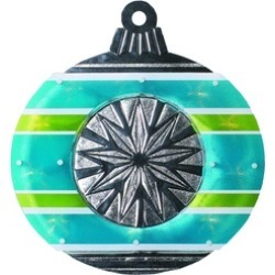 15.5" Lighted Blue Green White Silver Ornament Christmas Window D"cor