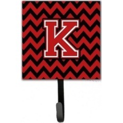 Carolines Treasures CJ1047-KSH4 Letter K Chevron Black & Red Leash or Key Holder