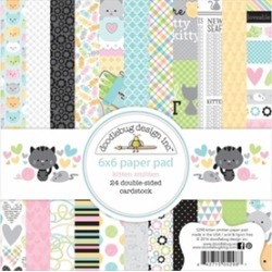Doodlebug KS5298 6 x 6 in. Double Sided Paper Pad Kitten Smitten 12 Designs & 2