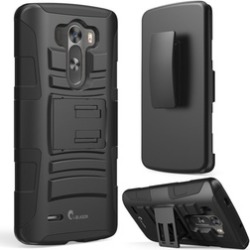 LG G3 Case, i-Blason, Prime Series Dual Layer Holster Case-Black