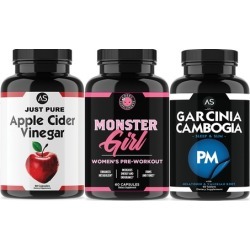 Angry Supplements Pure Apple Cider Vinegar, Monster Girl, and Garcinia PM (3-Pack)