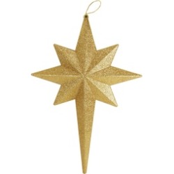 20" Vegas Gold Glitter Bethlehem Star Shatterproof Christmas Ornament