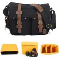 Canvas DSLR Shoulder Messenger Laptop Camera Photo Bag
