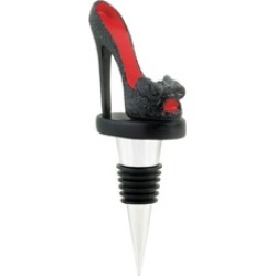 Sparkling Black Peep Toe Shoe Style Wine Bottle Stopper