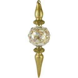 9" Arabian Inspired Gold Glass Finial Christmas Ornament Jeweled Ball