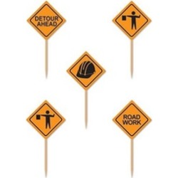 Beistle 60080 Construction Signs Picks Pack Of 12