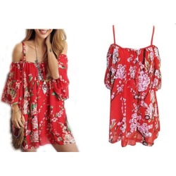 Stylish Women Evening Cocktail Mini Short Floral Party Dress
