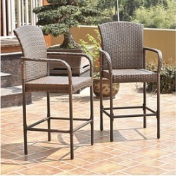 Set Of Two Outdoor Rattan Wicker Bar Chair Seat Patio Furniture With Armrest Set Of Two Outdoor Rattan Wicker Bar Chair Seat Patio Furniture With Armrest