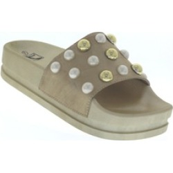 N Demand Shoes "Lea" Pearl Accent Slide Sandal LA102-2