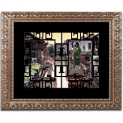 Philippe Hugonnard 'Water Town V' Ornate Framed Art