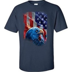 American Flag with Eagle Shadow Shirt American Eagle Flag Shirt