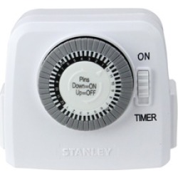 Stanley TimeIt Twin Indoor 2-Outlet Mechanical 24 Hour Timer
