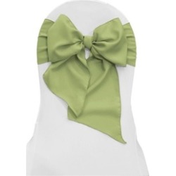 LA Linen TCpop8x108-Pk10-SageP19 Polyester Poplin Chair Bows Sage - 8 x 108 in.