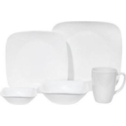 Corelle 1069958 Square 16-Pc Set Service for 4 -Pure White