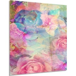 Vintage Romantic Floral Art Floral Art Metal Wall Art 12x28