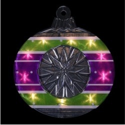 15.5" Purple Green White Silver Ornament Christmas Window D"cor
