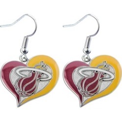 Sports Team Logo NBA 3/4" Swirl Heart Shape Dangle Logo Earring Set Charm Gift
