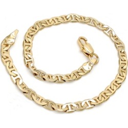 Men Fashion, Gold Plated Mariner Link Bracelet, 04 MM, 8 Inches
