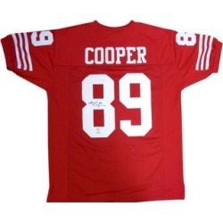Autographed Earl Cooper San Francisco 49ers Red Custom Jersey