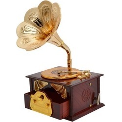 Classical Trumpet Horn Turntable Gramophone Art Disc Music Box