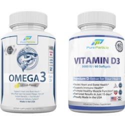 Omega 3 & Vitamin D3 Premium Supplement Complex Pills SET (2 bottles)