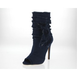 N Demand Shoes "Ariane" Flirty Denim Ankle Booties