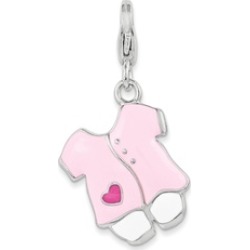 Sterling Silver Enameled Shirt w/Lobster Clasp Charm