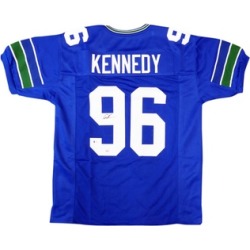 Autographed Cortez Kennedy Seattle Seahawks Blue Custom Jersey