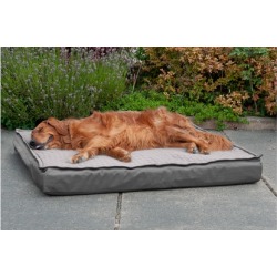 FurHaven QuiltTop Convertible In-Out DLX Ortho Memory Cooling Gel Foam Dog Bed Cooling Gel in Sand Large