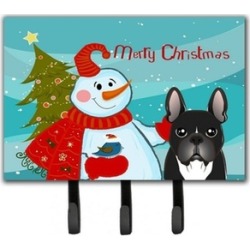 Carolines Treasures BB1847TH68 Snowman With French Bulldog Leash & Key Holder