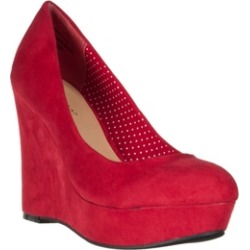 Riverberry Women's 'Confetti' Microsuede Platform Wedges, Red