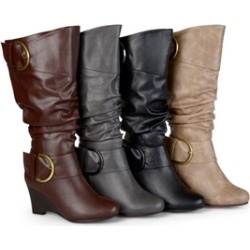 Journee Collection Womens Extra Wide Calf Buckle Boots