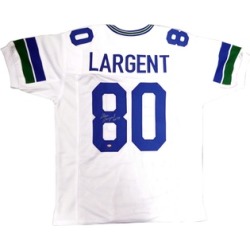 Autographed Steve Largent Seattle Seahawks White Custom Jersey