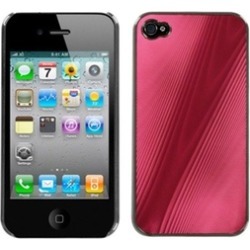 Insten Red brushedMETAL Cosmo Back Case For iPhone 4 4S